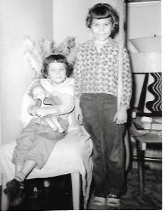 Liz and her sister at home